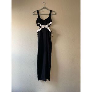 NWT rampage 90s black gown with side cutouts maxi length size 4